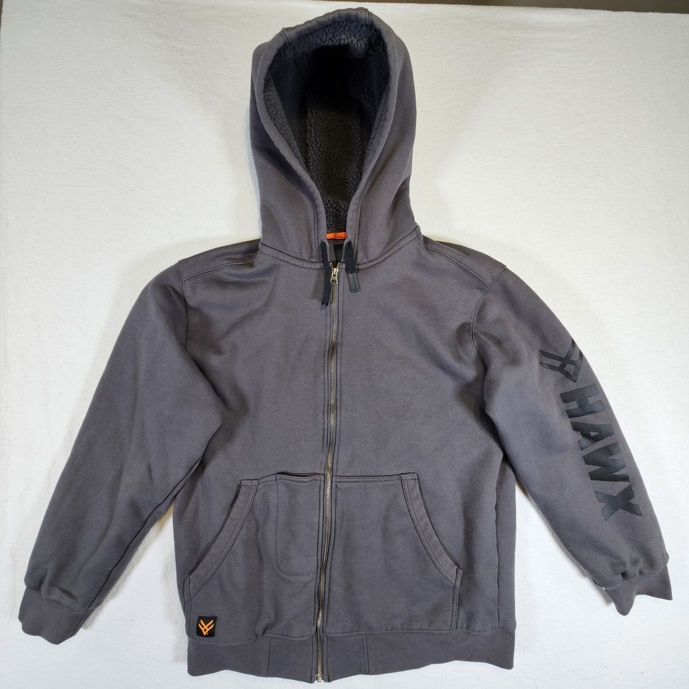 Hawx Jacket Mens L Large Insulated Zip-Front Hooded Work Sherpa Work Wear‎